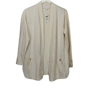 Charter Club Ivory Cardigan Sweater Open Front